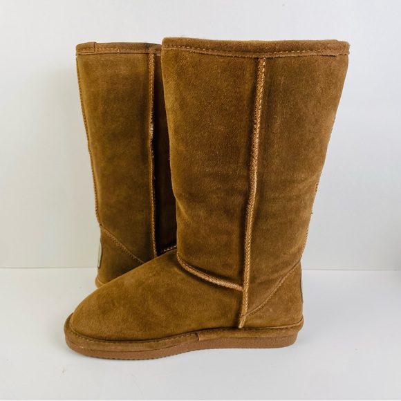 Bearpaw 115W Cloud Suede Brown Mid Calf Boots Sheepskin Lined Women’s Size 6 - Picture 10 of 11